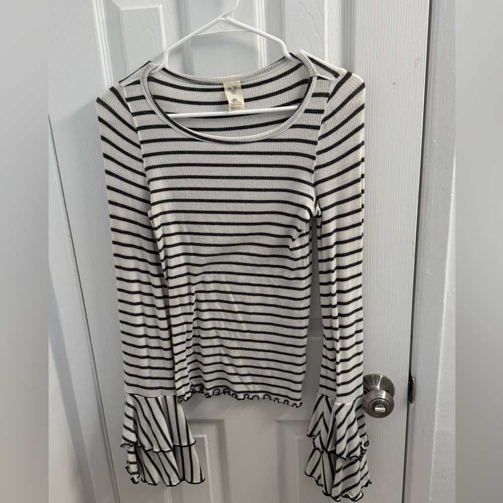 Free People Striped Black and White Women's Top XS
